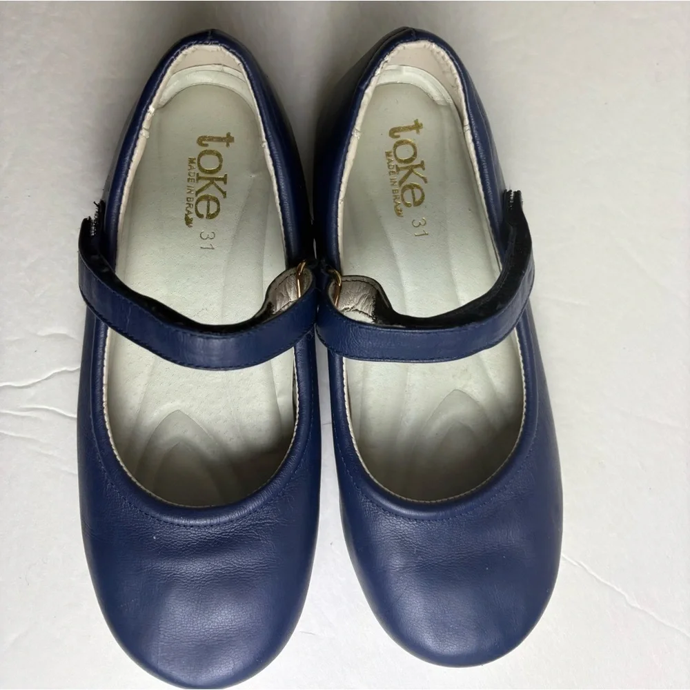 Toke Calcados Brazilian Baby Girls Leather Mary Jane Dress Shoes Size 31 US 12